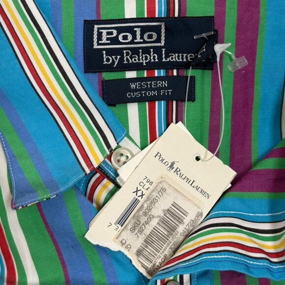 Polo Ralph Lauren Western Custom Fit Men's Shirt 2XL Button Up Long Sleeve NWT - Picture 9 of 9